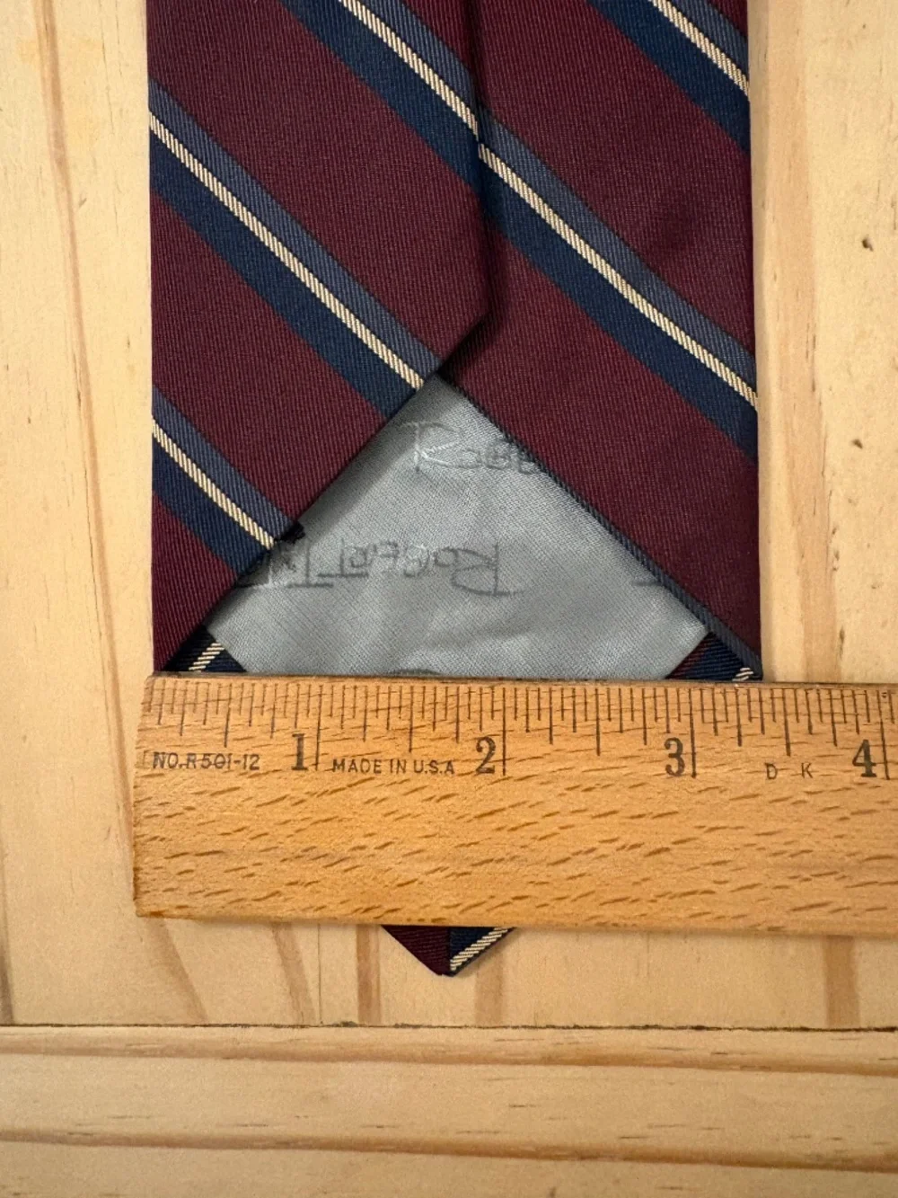 Vintage Robert Talbott Silk Repp Striped Tie for Rodes Louisville Hand Sewn USA